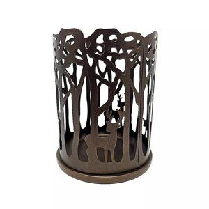 PARTYLITE Woodland Deer in Forest Metal Light Candle/Jar Sleeve 6" Lightweight